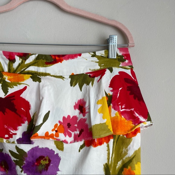 Forever 21 Colorful Floral Peplum Skirt - Picture 2 of 6